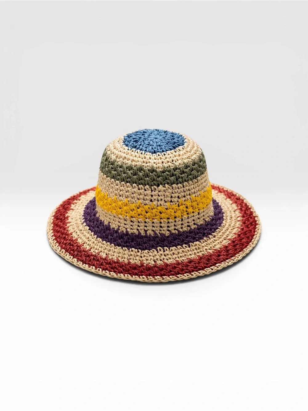 St. Barths Style Colorful Striped Crochet Bucket Hat NEW - Picture 13 of 13